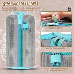 Waszak voor Schoenen - 2-in-1 Schoenwaszak voor de Wasmachine met Dubbele Rits, 360° Reiniging, Herbruikbaar en Verstevigd Ontwerp voor Sneakers en Sportschoenen — thumbnail 5