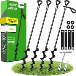 Bodemankers - 65 cm - Set van 4 Duurzame Riemen - Voor Vastzetten van Springkastelen en Paviljoens — thumbnail 1