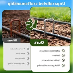 U-vormige grondankers met onderlegringen voor onkruidvlies, verzinkt staal, 150 x 30 x 3 mm, ideaal voor tuinbevestiging en tenten, 200 stuks — thumbnail 3