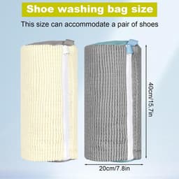 wasmachine, 2 stuks, schoenwaszak, schoenenzak, waszak, schoenenwasnet, 360° reinigingspluisje, schoenborstel, schoenenzak voor wasmachine en droger — thumbnail 2