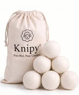 Drogerballen - 6 XL Wasbollen - 100% Nieuw-Zeelandse Schapenwol - 7 cm - Inclusief E-book & Opbergzakje — thumbnail 1