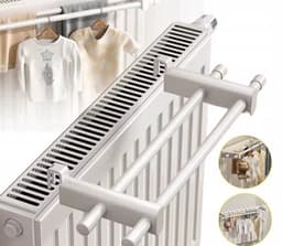 Radiator Droogrek - 50 cm - Wit - Dubbel Droogrek voor Verwarming - Met Haken — thumbnail 1