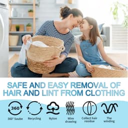 SnelShoppen - Hair Remover Voor Wasmachine, Haar Vangsysteem Voor Wasmachine, Effectieve Haar Verwijder Balls Voor Dierenhaar, Soft Nylon, Blauw, Voor — thumbnail 3