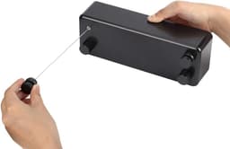 Uittrekbare Waslijn - Telescopisch Touw - Wasgoed Drogen - Roestvrij Staal - 4 Meter - Zwart — thumbnail 4