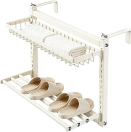 Radiator Droogrek - Handdoekdroger Hangend - Kleding Drogen - Dubbele Laag Koolstofstaal - 60 centimeter - Mat Zwart — thumbnail 1