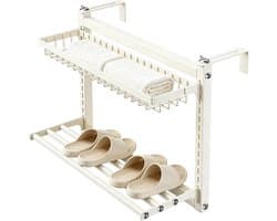 Radiator Droogrek - Handdoekdroger Hangend - Kleding Drogen - Dubbele Laag Koolstofstaal - 60 centimeter - Mat Zwart
