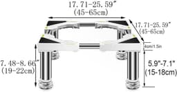 Wasmachine Onderstel - Droger Sokkel - Apparaten Verhoging - Verstelbare Poten - 45-65 cm - Grijs — thumbnail 5