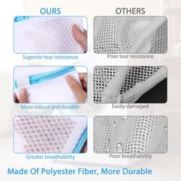 5 Stück Wäschenetz Klein, Mini Waschmaschinenbeutel Mit Reißverschluss, Strapazierfähige Wäschesack Waschmaschine, Wäschezubehör Für Wäscheperlen Feinwäsche Bh Socken(12×12cm) — thumbnail 5