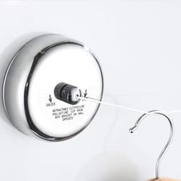 waslijn, wandwaslijn, afneembaar, voor binnen, hotel, badkamer, waslijn, 3 meter (zilver) — thumbnail 3
