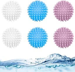 Wasbal voor wasmachine, 6 stuks wasballen voor wasmachine, herbruikbare droogballen, wasdroger, droogbal voor thuis, kleding en reiniging | Droogballen dons voor het reinigen van huiskleding — thumbnail 2