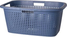 Wasmand met hengsel - 38 liter - 60 cm - blauw/wit - Draagwasmanden - Wasgoedmand - Mand met handvatten — thumbnail 5
