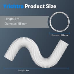 Solidchoice- Afzuigslang Hittebestendig - Ventilatieslang - Afvoerslang Droger - Afvoerslang Mobiele Airco - Ø150mm - 5m met Klemmen — thumbnail 3
