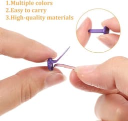 Patroonzakklemmen 200 stuks - Ronde kopklemmen - Metalen briefklemmen - Veelkleurig - Voor school/kantoor/scrapbooking - Hoogwaardig ijzer - Brads — thumbnail 5