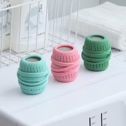 Wasballen voor de wasmachine - 3-pack - Herbruikbaar - Siliconen wasballen - Was- en droogballen, wasbenodigdheden - Maakt kleding zachter - Verwijdert statische elektriciteit - Reinigingshulpmiddelen - Groen, blauw, roze — thumbnail 2