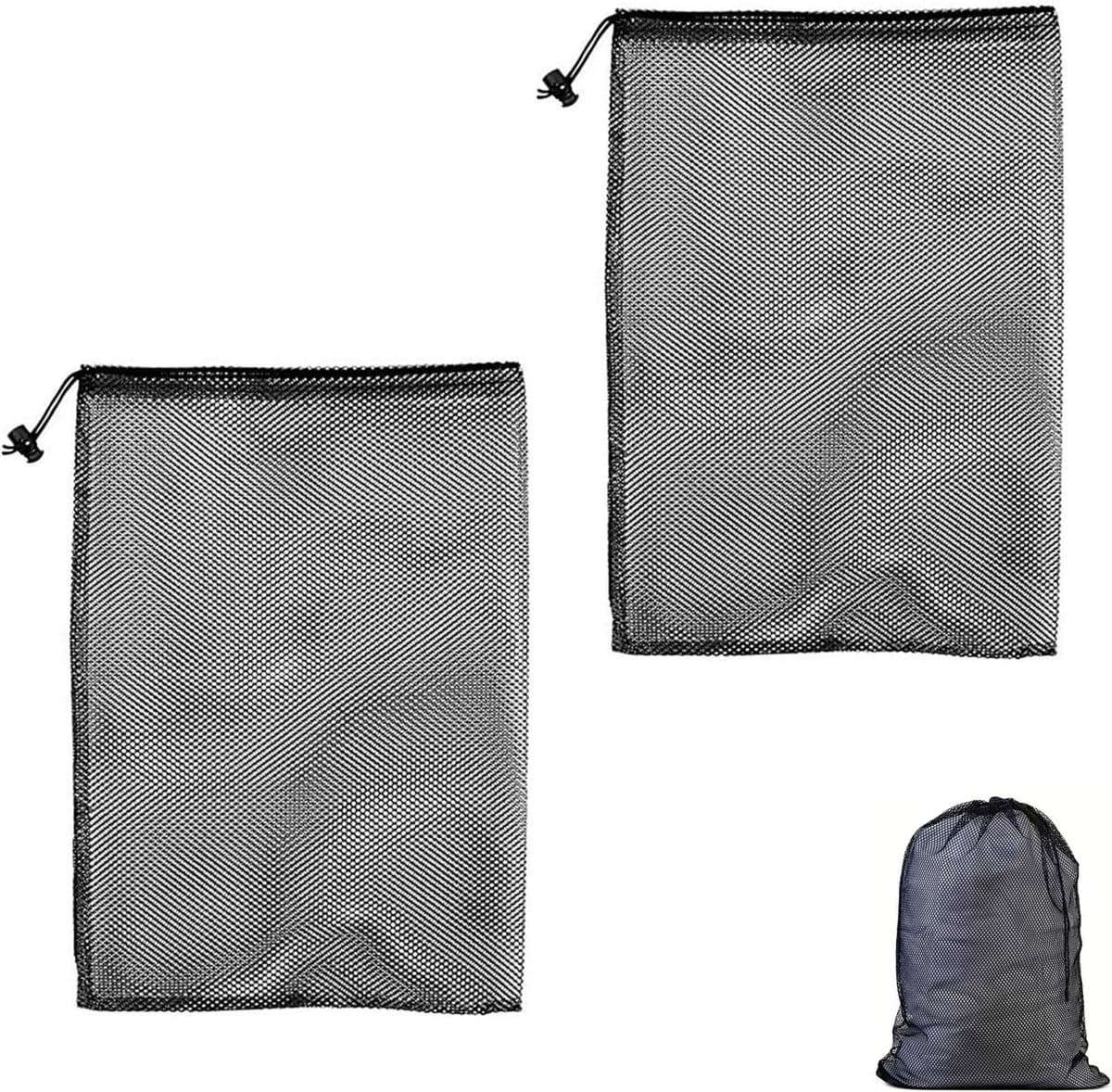 Grote Wasnetzakken met Koord - Set van 2, 70x90cm, Ideaal voor Kleding, Beddengoed en Speelgoed — afbeelding 1