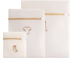 Set van 3 wasnetten voor delicate kleding, anti-vervorming, fijn net, ritssluiting, waszakken in 3 maten voor optimale bescherming