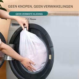 Wassenet - Wäschesack voor Waschmaschine - 1 Stuk 50x60cm - Fijnmazig met Kordelstopper - Voor Ondergoed en Babykleding - Wit — thumbnail 5