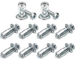 10-pack M5 x 18 holle deurankerset, bloemblaadjesmoeren uitbreidingsschroef krikmoer voor holle wand/aluminium bekleding/stalen buizen/ijzeren platen/kunststof panelen [zilverkleurig]
