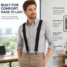 Suspenders extra sterk 3.8 cm - verstelbaar en duurzaam - voor optimale ondersteuning - SnelShoppen — thumbnail 2