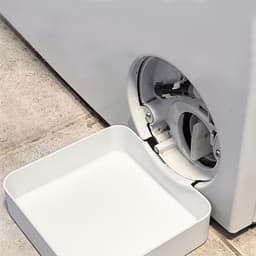 2-stuks Afvoerbak voor de wasmachine - Lekbak voor de wasmachine - Overloopbeveiliging voor de vloer - Kunststof - 18x17,8x4,5 cm - Voor gebruik in wasruimtes en kelders om overlopen van waswater te voorkomen - Wit — thumbnail 4