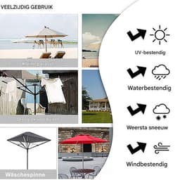 Waslijnhoes - Roterende Wasdrogerhoes - Beschermende Weerbestendige Cover voor Tuin Droogrekken - 1 Stuk - Groen — thumbnail 3
