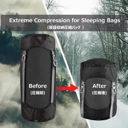 Compressiezak voor slaapzak, lichte compressiezak voor het opbergen van kleding, waterdicht, compact voor kamperen, wandelen, reizen, trekking — thumbnail 5