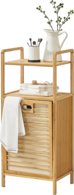 Bamboe wasmand Rendalen met plank 40x30x95 cm — thumbnail 1