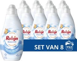 Robijn Klein & Krachtig Classics Vloeibaar Wasmiddel - Stralend Wit - met Care Serum en 82% biologisch afbreekbare ingrediënten - 8 x 19 wasbeurten