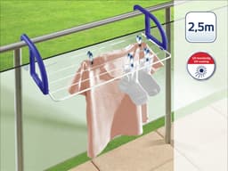 Leifheit hangdroogrek Classic 25 - drooglengte 2,5 m drooglengte - wit blauw — thumbnail 3