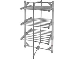 Monster Shop Verwarmde Wasdroogrek - Elektrische Droogrek – Opvouwbaar & Draagbaar – 15kg Capaciteit – Zilver – 50-55°C – Energiezuinig