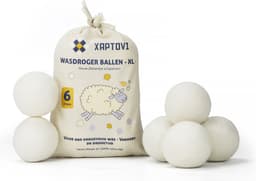 Xaptovi 6 stuks Drogerballen - Droger ballen - Drogerballen voor Wasdrogers - Droogballen - met opbergzakje - Wasdrogerbollen - Energiebesparend - Duurzaam Cadeau - Wasballen - Herbruikbaar - 100% Nieuw Zeelandse Schapenwol — thumbnail 1