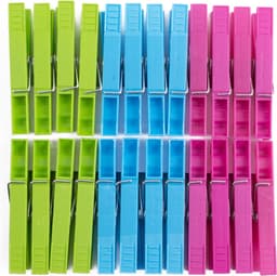 Wasknijpers - kunststof - 144x stuks - kleuren mix - 8 cm - was ophangen - knijper — thumbnail 1