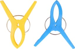 Jedermann Handdoekknijpers XL - 6x - blauw/geel - kunststof - 12 cm - wasknijpers — thumbnail 3