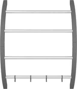 vidaXL - Handdoekenrek - met - haken - 56x16x72 - cm - aluminium - zilverkleurig — thumbnail 5