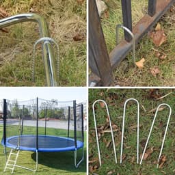 30 cm verzinkt staal grondankers campingtenten-tuindecoratie-U-vormig-L-vormig-60 stuks — thumbnail 3
