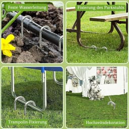6 stuks verzinkt grondankers 30 cm J-vormige stabiele tentharingen - trampoline bevestiging - camping tenten - luifels outdoor — thumbnail 4