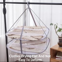 Opvouwbaar mesh kleding droogrek - winddichte trui doek droger - inklapbaar hangend wasrek voor trui - buiten binnen - drinkbaar - (1 2 lagen) — thumbnail 5