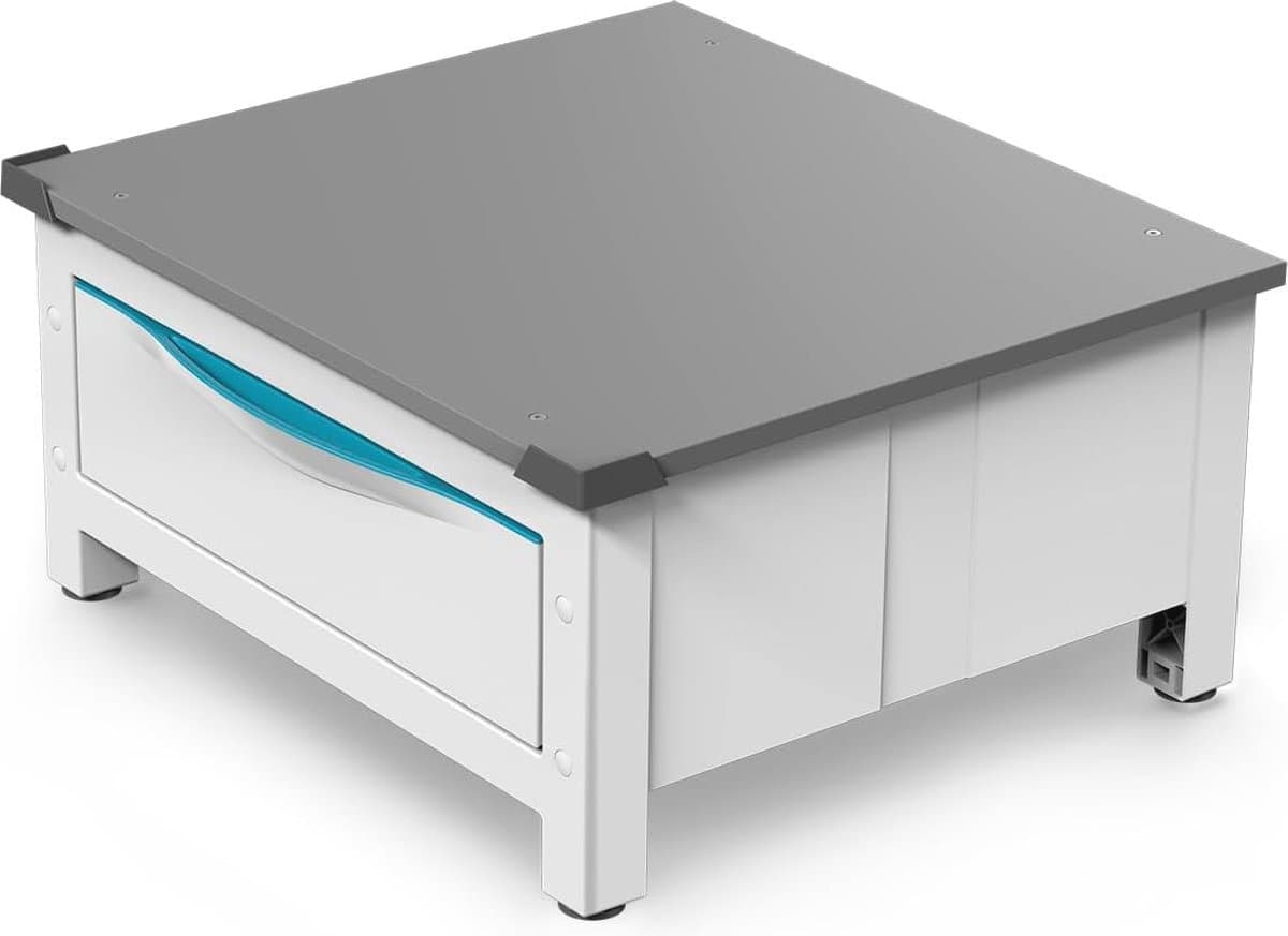 Verhoger voor Wasmachine of Droger met Uittrekbare Lade 28 L - Technopolymeer, Max. 250 Kg, Wit — afbeelding 1