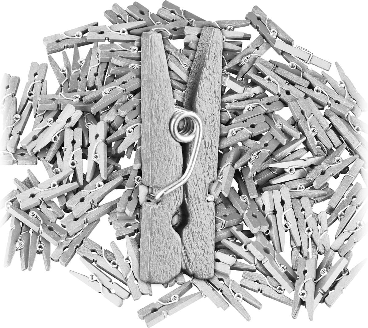 mini houten wasknijpers - set van 400 - zilver — afbeelding 1