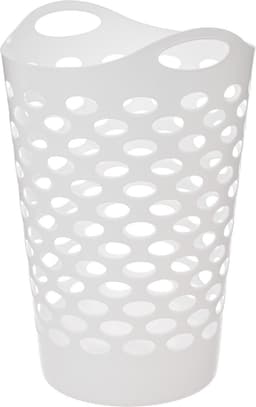 5Five Flexibele wasmand/opbergmand - 2x - rond - wit - 75 liter - D41 x H66 cm — thumbnail 2