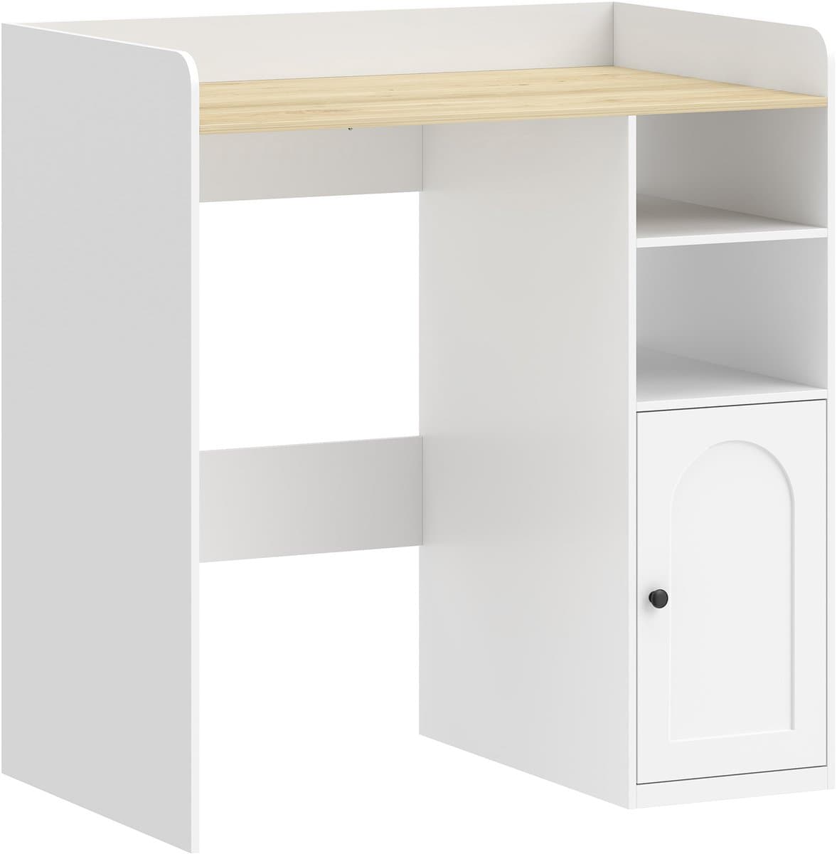 Wasmachine ombouw - Kast - Opbouwmeubel - Verhoger - Wasmachine meubel - Opbergkast - MDF - 93,5 B x 60 D x 100 H cm - Wit + Natuurlijk hout — afbeelding 1