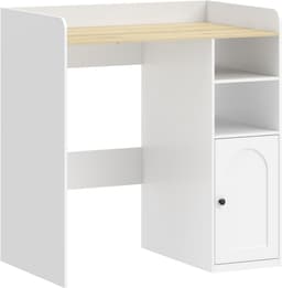 Wasmachine ombouw - Kast - Opbouwmeubel - Verhoger - Wasmachine meubel - Opbergkast - MDF - 93,5 B x 60 D x 100 H cm - Wit + Natuurlijk hout — thumbnail 1