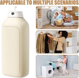 Draagbare Wasdroger - Opvouwbare Droger - Snel Kleding Drogen - Stille Werking Onder 40dB - 10 kg Draaglast - Wit — thumbnail 5