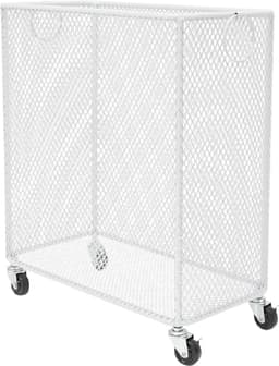 Verrijdbare Wasmand - Opbergmand Kleding - Kleding Sorteren - Met Remwielen - 43x23x45 cm - Wit — thumbnail 1