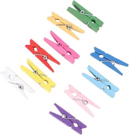 Mini Houten Knijpers - Kleine Clips - Foto's Ophangen - Natuurlijk Hout - 30 Stuks - Pastel Kleuren — thumbnail 1