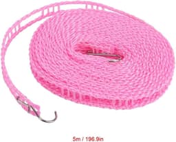 Waslijn Touw - Kledinglijn - Drogen van kleding - Met flexibele haak - 5 meter - Roze — thumbnail 3