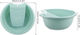 Wasbord met Bak - Handwas Systeem - Kleding Reinigen - Geïntegreerd Wassen - 37 cm - Blauw — thumbnail 5