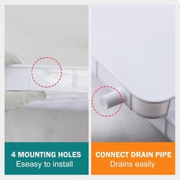 Opvangbak Wasmachines - Afvoerpan Apparaten - Vocht Opvangen - Eenvoudige Installatie - 36 x 17.7 Inch - Wit — thumbnail 2