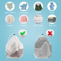 MTTproducts- Waszak - 2 Stuks - Duurzaam Polyester - Mesh Waszakken - Voor Kleding/Bra/Sokken - Beschermt Delicate Kleding - Ideaal voor Grote Ladingen - Wasmand — thumbnail 2