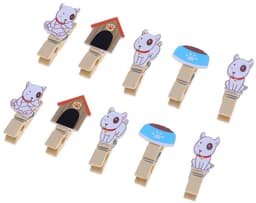 Cosensi- Wasknijpers Houten 10 Stuks - Mini Wasknijpers - Decoratieklemmen - Fotoclips - Houten Decoratie - Duurzaam Materiaal - Fotoklemmen — thumbnail 1